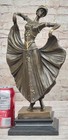 Art Nouveau Chiparus Bronze Sculpture Statue Figurine   Elegant Home Decor Art