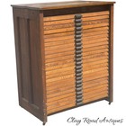 Antique Oak Hamilton 24 Drawer Collectors Cabinet Original  Paneled Sides 1890