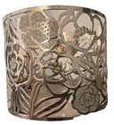 Bath   Body Works Metal Floral Rose Geometric Three Wick Candle Holder Sleeve