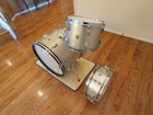 Vintage 1960s Ludwig Downbeat Outfit  Silversparkle W jazz Fest Snare Drum  