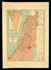 1948 Vintage Palestine Map Arab Jewish State Jerusalem Israel International Zone