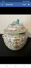 Antique Chinese Porcelain Famille Verte Pot With Lid 