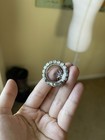 Silver Tone Blue Round Rhinestone Circle Brooch Pin