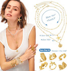 32 Pcs Starfish Seashell Jewelry Set For Women Layer Necklace Bracelets Stackabl