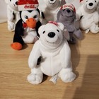 Vtg 1997 Coca-cola Bean Bag Plush Lot - Set Of 6 W  Tags  bears  Penguin  Seal 