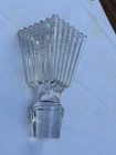 Vtg Bottle Stopper  only  Topper Decanter Crystal Glass Fluted Geometric 3 7 8 