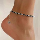 Fancy Anklet 12ct Marquise Cut Simulated Sapphire diamond 14k Silver Gold Finish