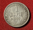 German East Africa Rupie 1908 J Silver Coin Km 10 T9560