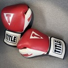 Title Boxing Gel Intense Leather Gloves 16oz Red World Heavy Bag Mma Training