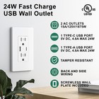 15 Amp Usb Wall Outlet With Type C   Usb A Port  Ul Listed Tr Receptacle-10pcs