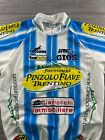 Vima  Cycling Jersey Size 56 White blue Full Zip Short Sleeve Graphics Logos
