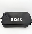 Hugo Boss Toiletry Shave Wash Bag Double Cases Travel Pouch Black Nwt