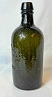 Antique Clarke   White Bottle Forest Green Glass Saratoga Style