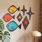 Youyole 7 Pcs Mid Century Modern Fish Wall Decor Vintage Mcm Starburst Sculpture