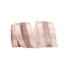 Rose Gold Satin Glitter Mesh Wired Pink Ribbon Christmas Decor 2 5 Inch 10 Yards
