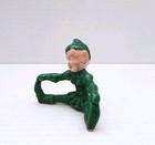 Vintage Gilner Girl Elf Pixie In Green Sitting Holding Toes 1950s   flaws  
