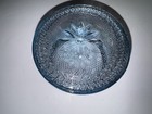 1970   s Tiara Exclusives  Horizon Blue Sandwich Pattern Powder Or Trinket Dish