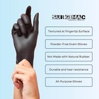 Powder-free Nitrile Gloves  Non-sterile  Medium  Black  100 bx