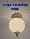 Vintage Mid Century Modern Art Deco Fixture Flush Mount Globe Hobnail 1960s