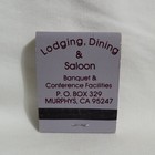 Vintage Matchbook Murphys Hotel Restaurant California Advertising Matches Full