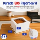 Mt Products White Cake Boxes 8  X 8  X 5  Bakery Boxes With Window - Pack Of 25