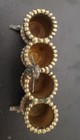 Vintage Gold Tone Metal  4 Slot  Lipstick Holder With Cherub   Rhinestone Accent