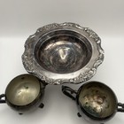 Set Of Three Sterling Silver Pieces 2 Cups 1 Dish Needs Cleaned
