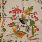 Lobster Barbecue Bib Vintage Handmade Linen Set Of 5 Mcm Retro Party Fish
