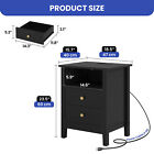 Nightstand Set Of 2 End Side Table Bedroom Bedside Storage Usb Charging Station