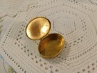 Vintage Hand Painted Enamel Hinged Trinket Box Oval Pill Box Compact