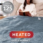 Sunbeam Electric Royal Luxe Microplush Heated Blanket 12 Heat Settings 12-hour