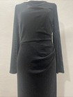 Candalite Maxi Evening Dress Sparkly Black Slit On The Side Stretch Long Sleeves