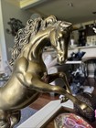 Large 7 Lb  15   x17   vintage Brass Horse Mustang Animal Sculpture Statue Figurine