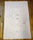 Stamped Embroidery Vintage Three Little Kittens Found Mittens 37x58 Mcm Kitschy