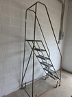 Cotterman Metal Rolling Ladder 6-step 50 h Platform 18 x10 tread 88 h 30 w 