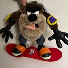 Looney Tunes Tasmanian Devil Taz Snowboarder Plush Stuffed Toy Warner Bros New