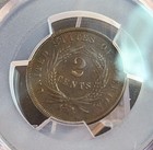 1865 P 2 Cent Piece - Pcgs Certified Xf Details - Fancy 5