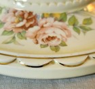 Vintage Mcm Uranium Glazed Porcelain 1930   s 3 Bulb Flush Ceiling Light Fixture