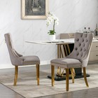 Set Of 2 Velvet Upholstered Dining Chair High Back Chair With Golden Metal Leg
