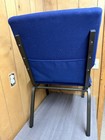 Blue Fabric Upholstered Stacking Church auditorium Chair With Black Frame