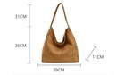 Chocolate Brown Suede Slouchy Hobo Bag Luxury Trendy Shoulder Tote Fall Vintage