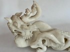 Old  Rare And Fabulous 12    White Stone Chinese Mythical Dragon Exceptionally Cra