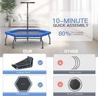 50  Rebounder Trampoline For Adults With Bar  550lb Mini Trampoline Quiet  Blue