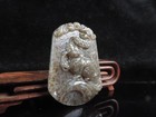 Antique Chinese Natural Hetian Jade Hand-carved Lucky Statue Jade Pendant