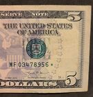 2013  5 Dollar Star Note Rare Low Run Size Broken Ladder Misprint Ink On Bill