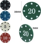 100pcs Poker Chip Set With Portable Storage Bag Small Denomination 