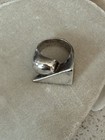 Vintage Sterling Silver Ring Geometric Triangle Circle Taxco Mexico  Size 7 25