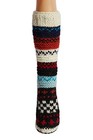  Hand Knit Wool Fleece Lined Long Slipper Socks With 9-10 5 Women 7-8 5 Men Red