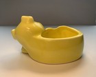Vintage Ceramic Yellow Reclining Pig Planter Mid Century Modern Decor
