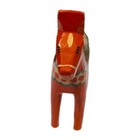 Vintage Nils Olsson Red Dala Wood Swedish Horse 6  Inch Carved Hand Painted